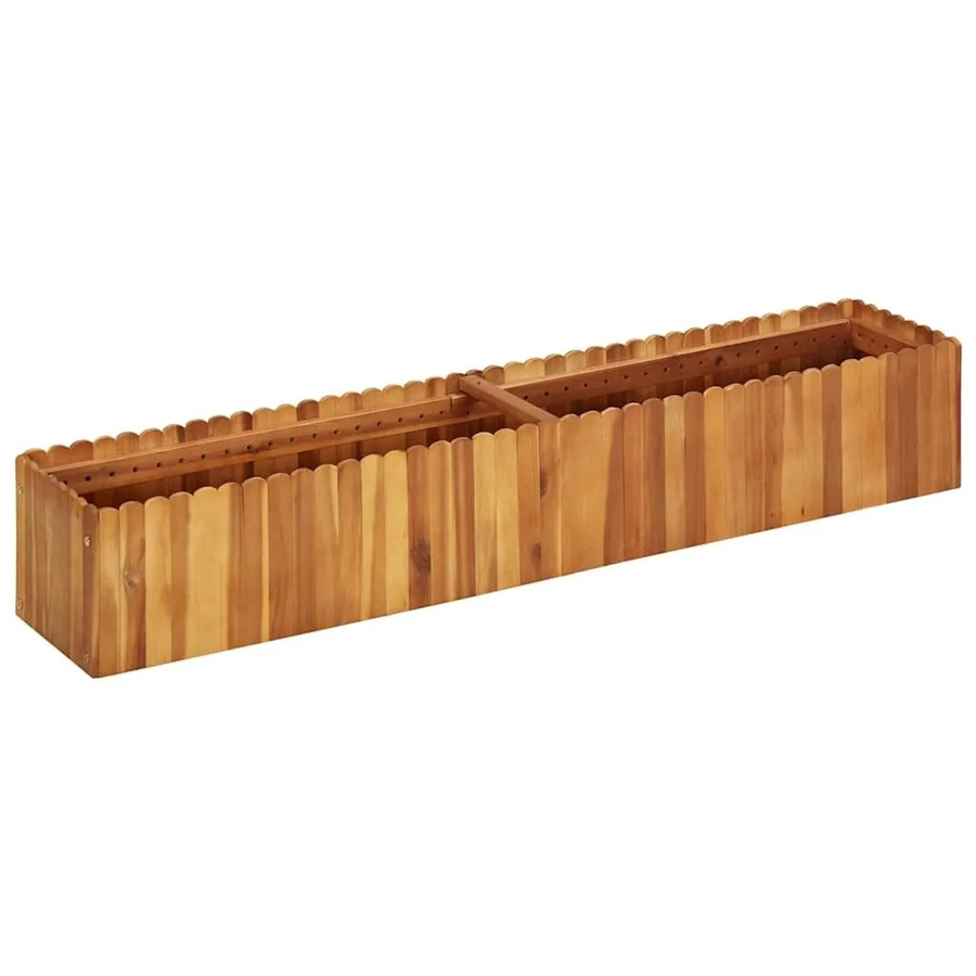 DELUKE Hochbeet JONA aus Akazienholz in Braun-antik, B/T/H: 150 x 30 x 25 cm - Bild 2