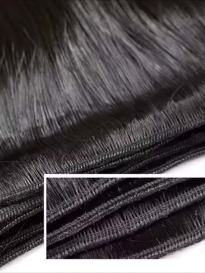 12A Brasilianisches Echthaar, langes glattes Haar, schwarz, 12–42 Zoll - Bild 5