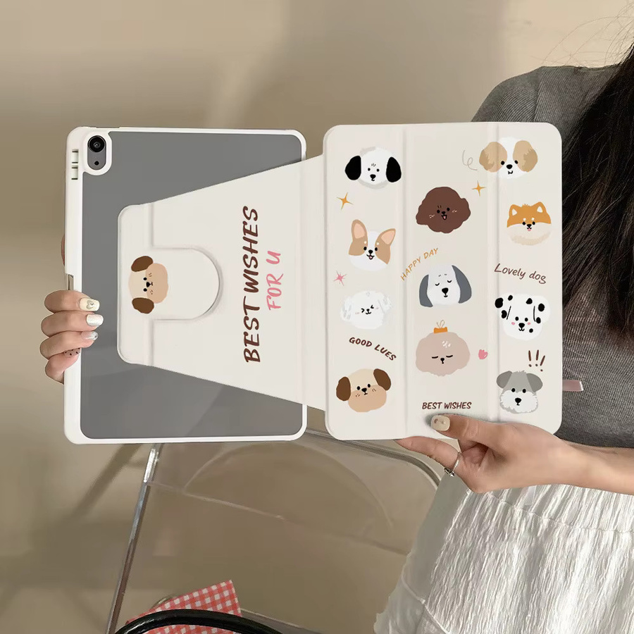 Niedrige Welpen Tischhülle für Apple iPad in Weiß - Bild 3