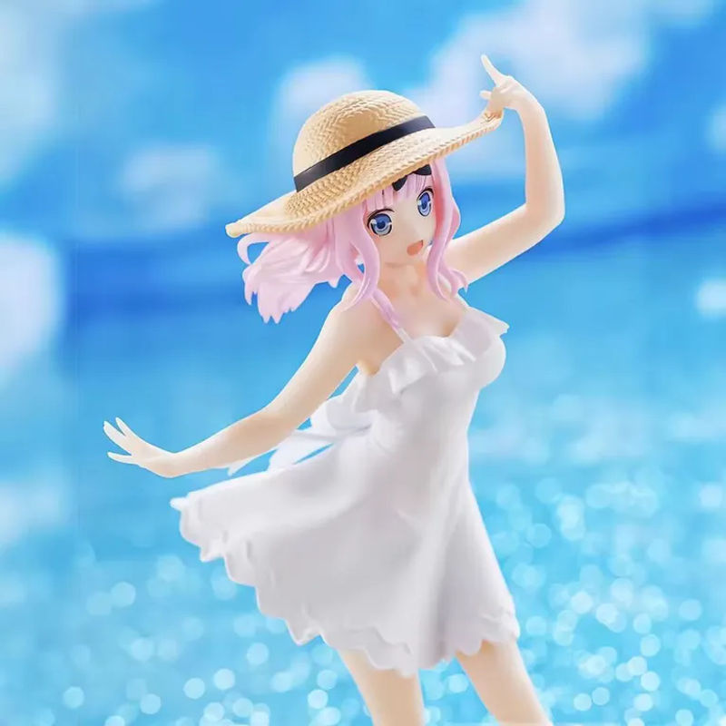 Bandai Anime Charakterfigur Kaguya Shinomiya und Chika Fujiwara aus Kaguya-sama: Love is War als weiße PVC-Statue zur Schreibtisch-Dekoration - Bild 3