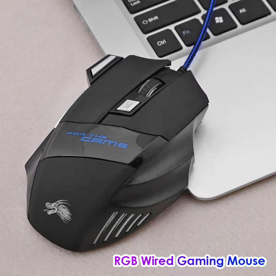 APWIKOGER Ergonomische Gaming-Maus mit 5500 DPI, 7 Tasten und Hintergrundbeleuchtung, Schwarz - Bild 3