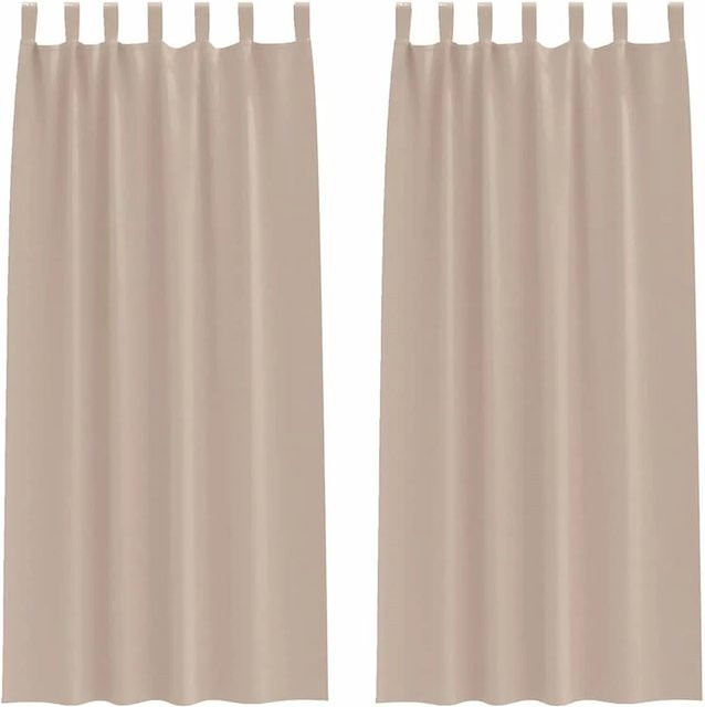vidaXL Verdunkelungs-Vorhang aus Polyester in Taupe mit Ringen, thermoisolierend, Breite: 140 cm, Höhe: 240 cm - Bild 1