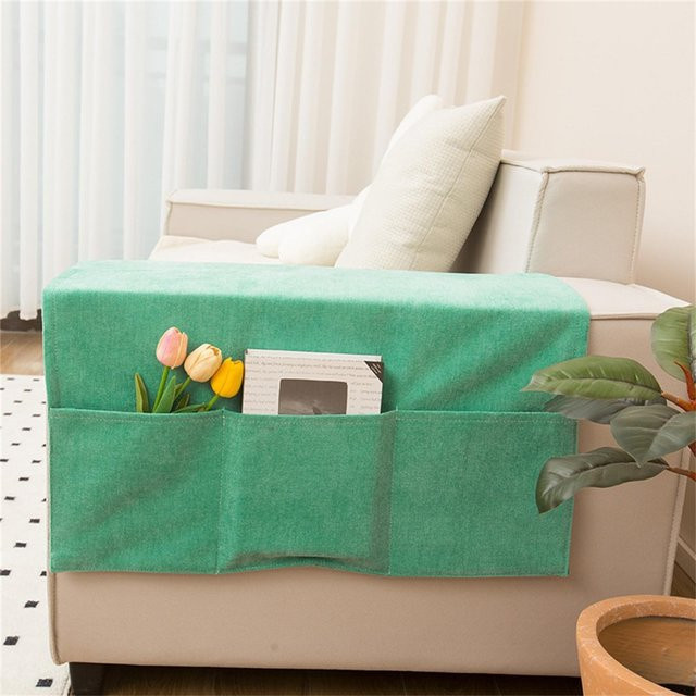 Sofa Armlehnen Organizer Tasche in Grün zur Aufbewahrung von Handy, Brille und Fernbedienung - Bild 1
