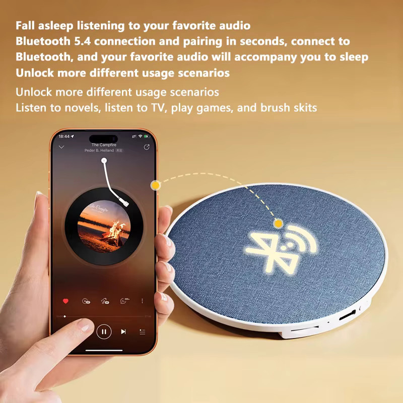 Lenovo Mini Bluetooth Schlaf-Lautsprecher in Blau mit Naturgeräuschen und Geräuschunterdrückung sowie integrierter Soundbar und MP3-Funktion - Bild 4