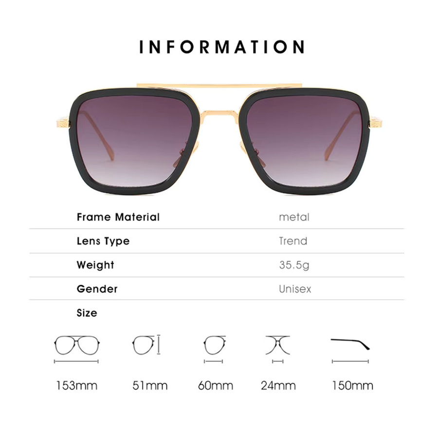 Sonnenbrille quadratisch, Vollrand, schwarz, Unisex - Bild 5