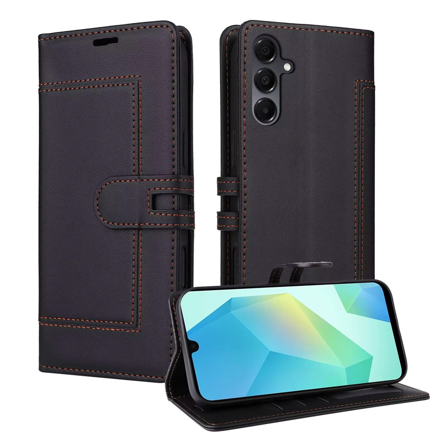 Business Flip Leder Handyhülle Wallet Cover für Samsung Galaxy A-Serie in Schwarz oder Rot - Bild 5