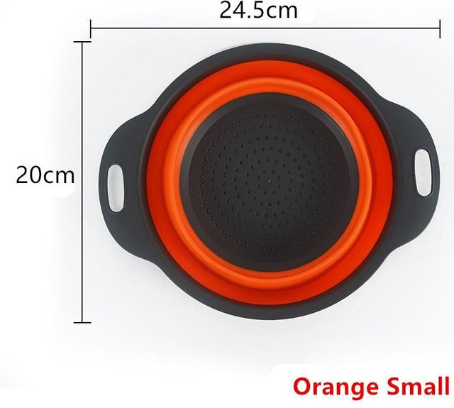Faltbarer Silikon-Entwässerungskorb von Yiran Furniture für Obst und Gemüse, rund, in Rot, Blau, Grün oder Orange - Bild 1