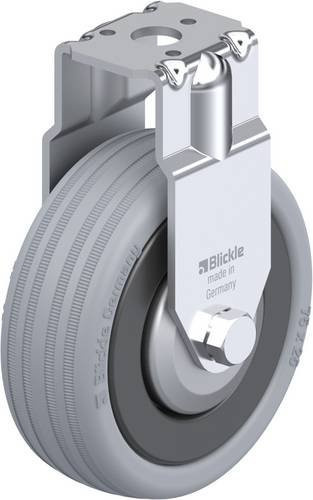 Blickle Bockrolle BRA-VPA 75K-FA aus verzinktem Stahl in Grau und Schwarz mit einem Rad-Durchmesser von 75 mm und einer Tragfähigkeit von maximal 60 kg - Bild 1