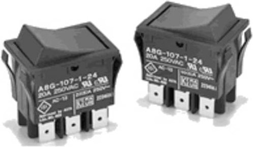 Omron Wippschalter A8G-107-1-24 Schwarz 250 V/AC 20A IP40 rastend - Bild 1