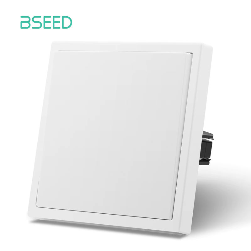 BSEED E-Grand-Serie Lichtschalter, 1-Gang Ein-Aus Wandlichtschalter mit 1-Wege-Knopf, Weiß, Kunststoffrahmen - Bild 3