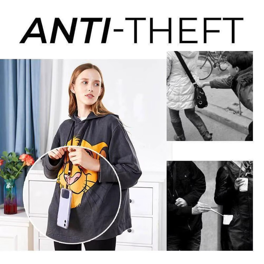 Universal einstellbares Telefon Lanyard in Schwarz als Anti-Verlust Handy-Hängeseil mit Clip-Halterung - Bild 3