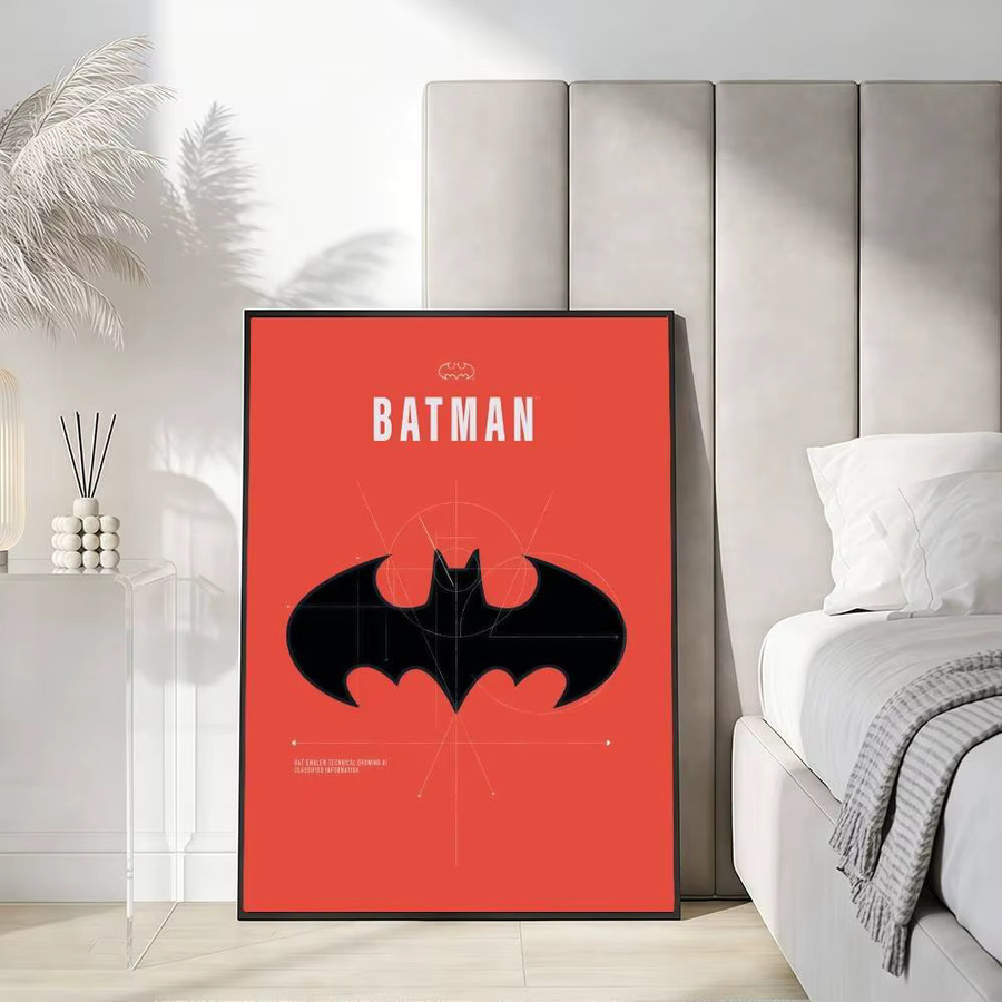 Warner Bros. Batman Logo Poster Aufkleber Vintage Wanddekoration aus Papier, Breite: 21,0 cm, Höhe: 30,0 cm - Bild 5
