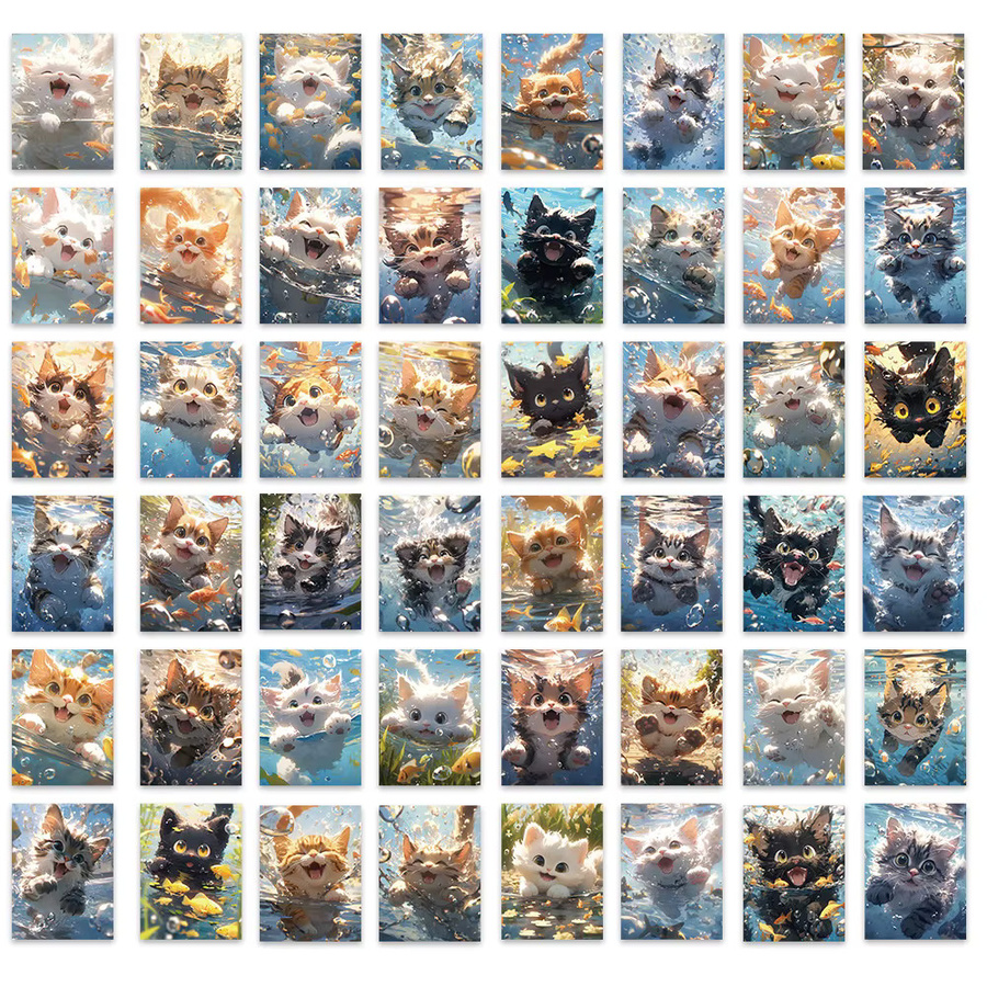 50 Stück Cartoon Anime Katzen Aufkleber wasserfest dekorativ in Multicolour von BulingBulingStickers Shop - Bild 4