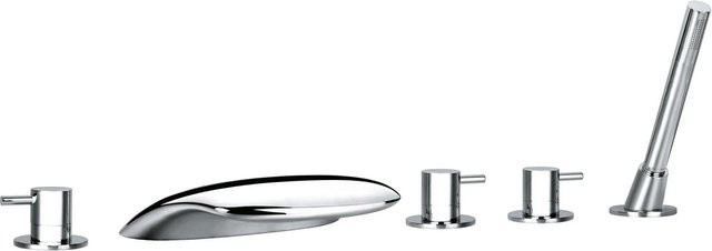 OTTOFOND Wannenrandarmatur L10000 Wasserschwallarmatur aus Messing in Silberfarben/Chrom - Bild 1