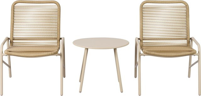 LIVARNO Gartenmöbel-Set aus Metall, 3-teilig, Beige - Bild 1