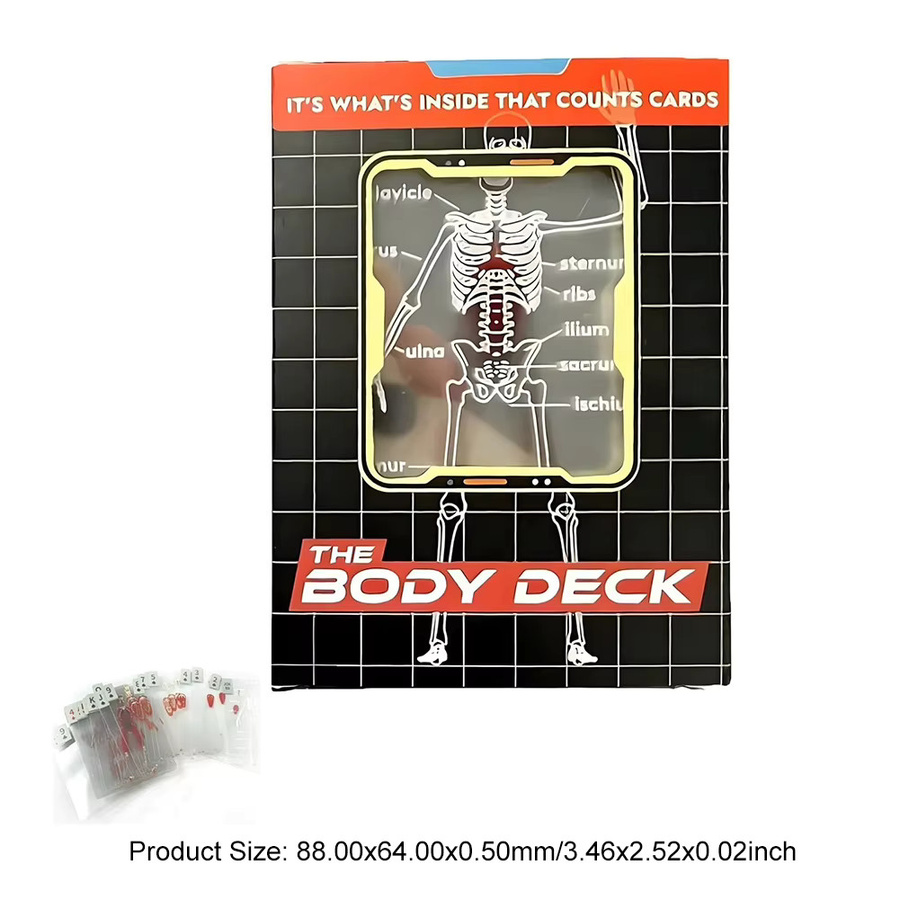APWIKOGER The Body Deck Skelett Spielkarte, Transparent, Bunt / Mehrfarbig, 1-4-teiliges Set - Bild 6
