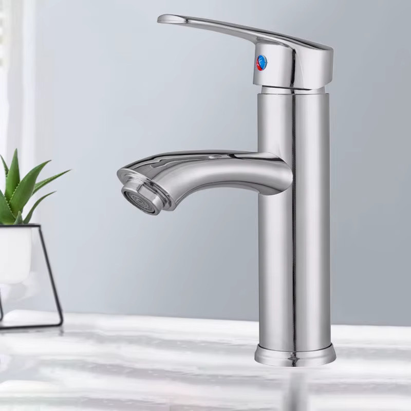RETHME Badezimmer-Waschbecken-Wasserhahn in Silber mit Anti-Splash-Funktion und Safety-Stop, Farbe: Silber - Bild 2