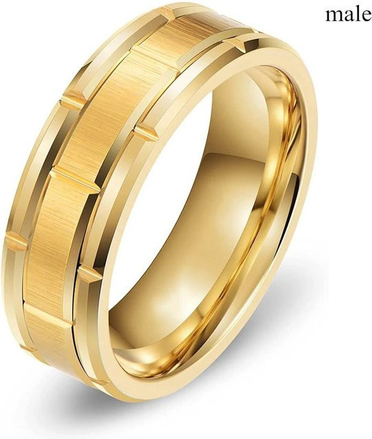 YIRAN Partnerringe Set, Edelstahl, Gold, Zirkonia, Unisex - Bild 1