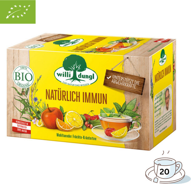 Willi Dungl Bio Tee Natürlich Immun, Früchte-Kräutertee, 20 Teebeutel, 40 g - Bild 1