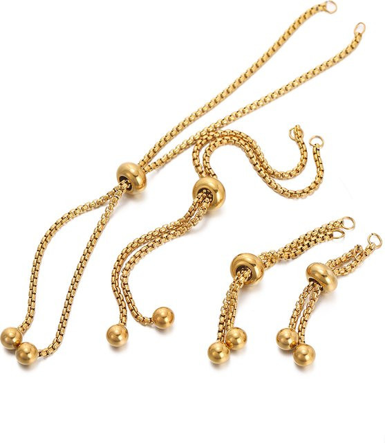 AGCFABS Schieberketten, Edelstahl, Gold, Unisex - Bild 1