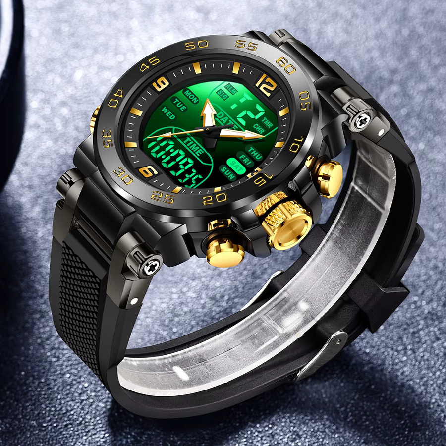 Foxbox Armbanduhr Quarz, Digitaluhr, Schwarz, Herren, Wasserdicht - Bild 4