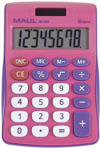 Maul MJ 450 Tischrechner Pink mit 8-stelligen Display, solarbetrieben und batteriebetrieben, B: 113 mm, H: 72 mm - Bild 1