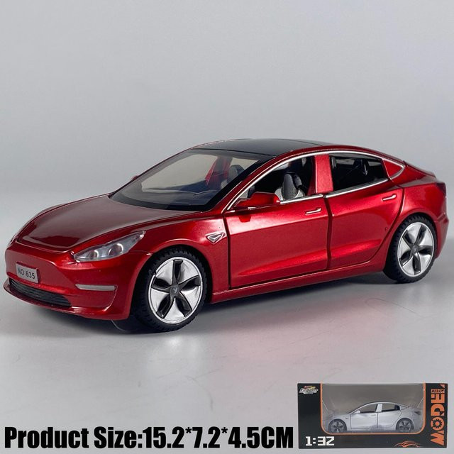 Model 3 Mittelklasse Luxuslimousine, Modellauto, 1:32, Metall, Rot, ab 18 Jahre - Bild 1