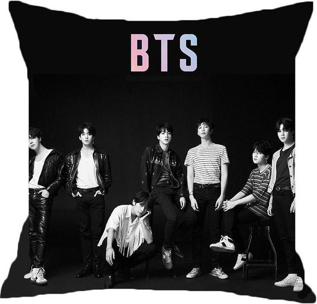 BTS Kpop Bangtan Boys Face Yourself Kissenbezug in Schwarz und Multicolour, Material: Pfirsichhaut, Breite: 45 cm, Höhe: 45 cm - Bild 1