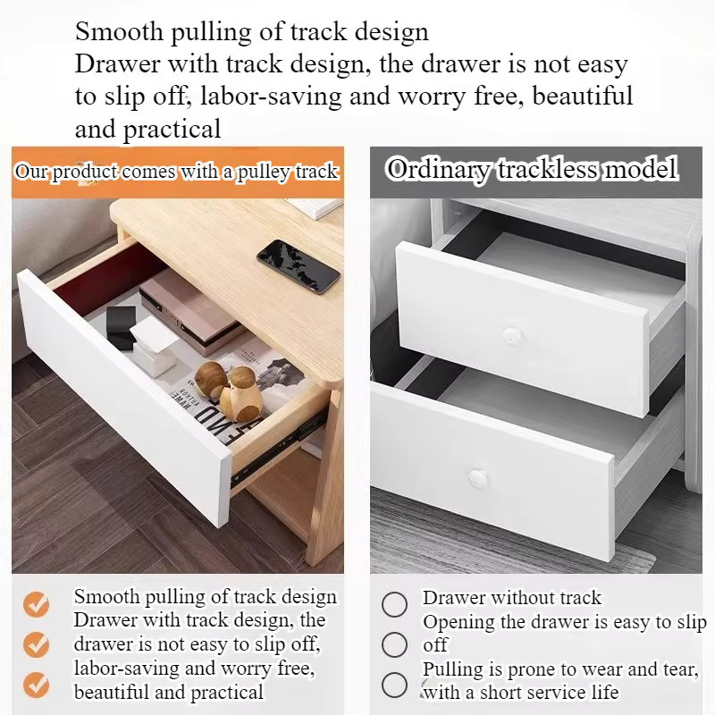 LIUSHADUOLA Moderner Nachttisch aus Holz mit Soft-Close-Schubladen für dein Schlafzimmer - Bild 3
