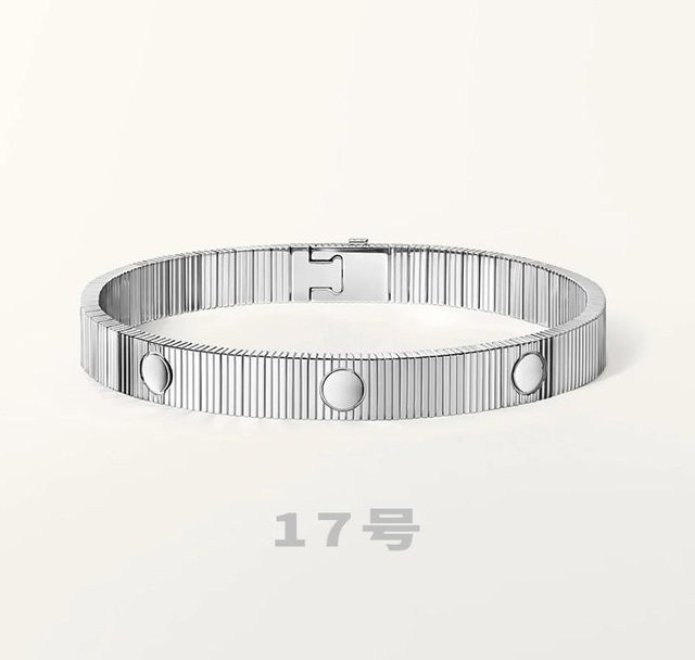 FFJB Armband Edelstahl, Silber, Geometrisch, Unisex, 17cm - Bild 1