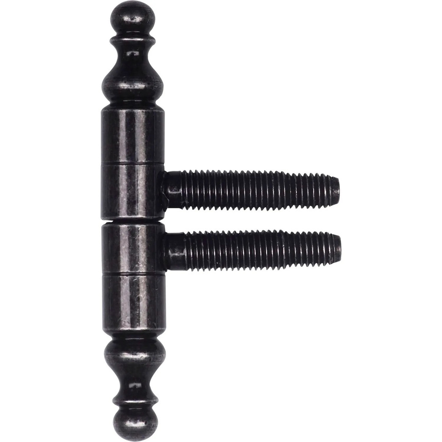 SFS Einbohrband Türband aus Stahl mit Zierkopf und 3-Gewindebolzen in Schwarz Antik Matt, Durchmesser: 13 mm - Bild 2
