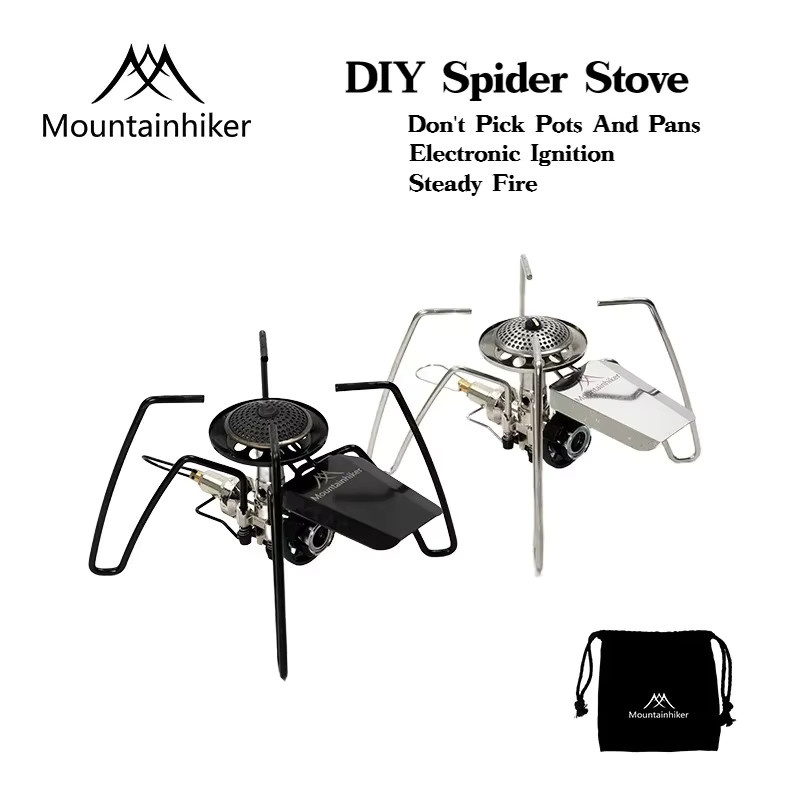 Mountainhiker Tragbarer Klappbarer Spinnenofen in Silber für Camping und Picknick - Bild 4