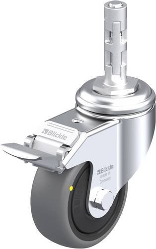 Blickle Lenkrolle LKRA-TPA 80KF-11-FI-ELS-E11 mit Feststeller, Rad-Durchmesser: 80 mm, Tragfähigkeit: 65 kg, Farbe: Grau/Schwarz - Bild 1
