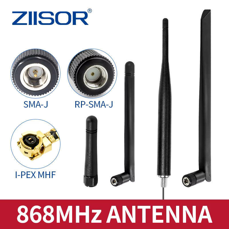 10 Stück ZIISOR Meshtastic 868 MHz Antennen, omnidirektional, RP SMA-Stecker, faltbar, Schwarz, für LoRa und LoRaWAN - Bild 2