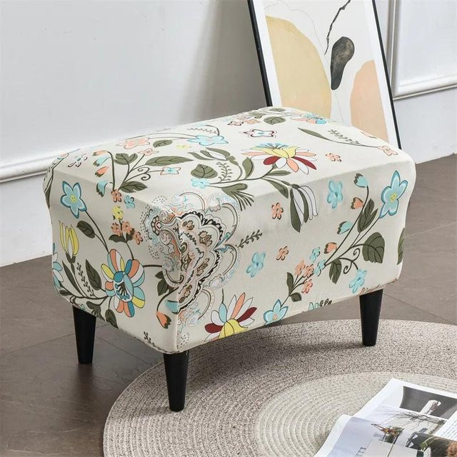 Bestbags Ohrensesselbezug mit Blumenmuster in Multicolour, elastischer Sesselüberwurf für Ohrensessel - Bild 1