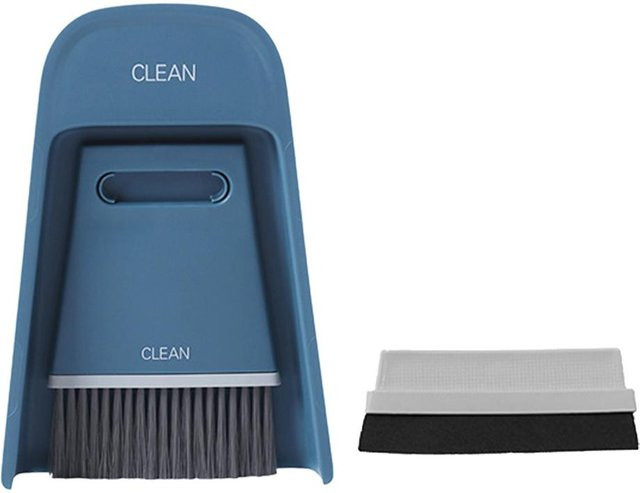 Neoglint Tragbares Mini Besen und Kehrschaufel Set zur Desktop-Reinigung, Marineblau, B/T/H: 19,5 x 13,3 x 13,3 cm - Bild 1
