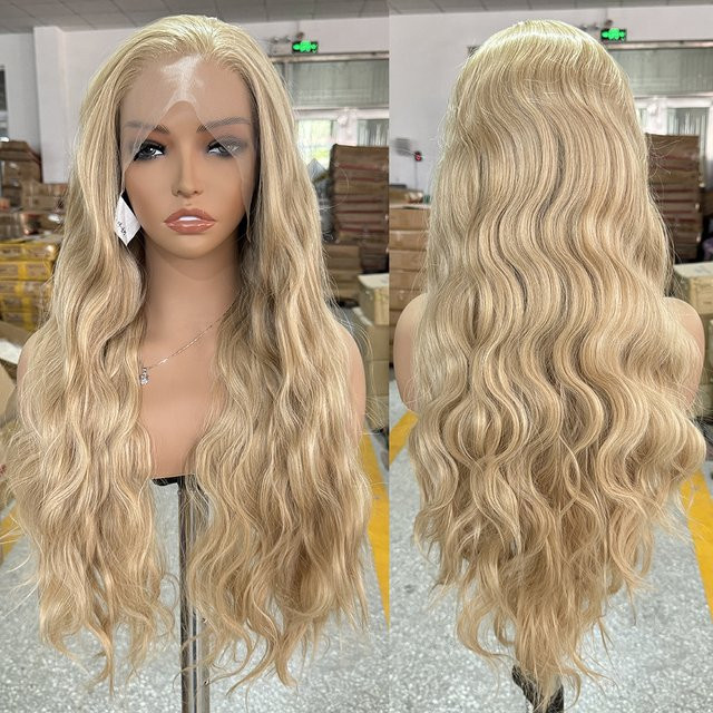 Lu's Wigs Perücke, Mix Blonde, Lange Körperwelle, Synthetische Lace Front, Damen - Bild 1