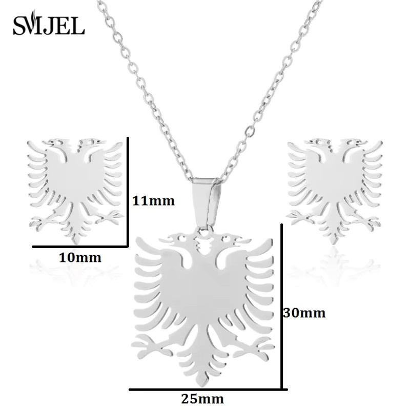 SMJEL Halskette Edelstahl, Adler Anhänger, Silber, Unisex - Bild 2