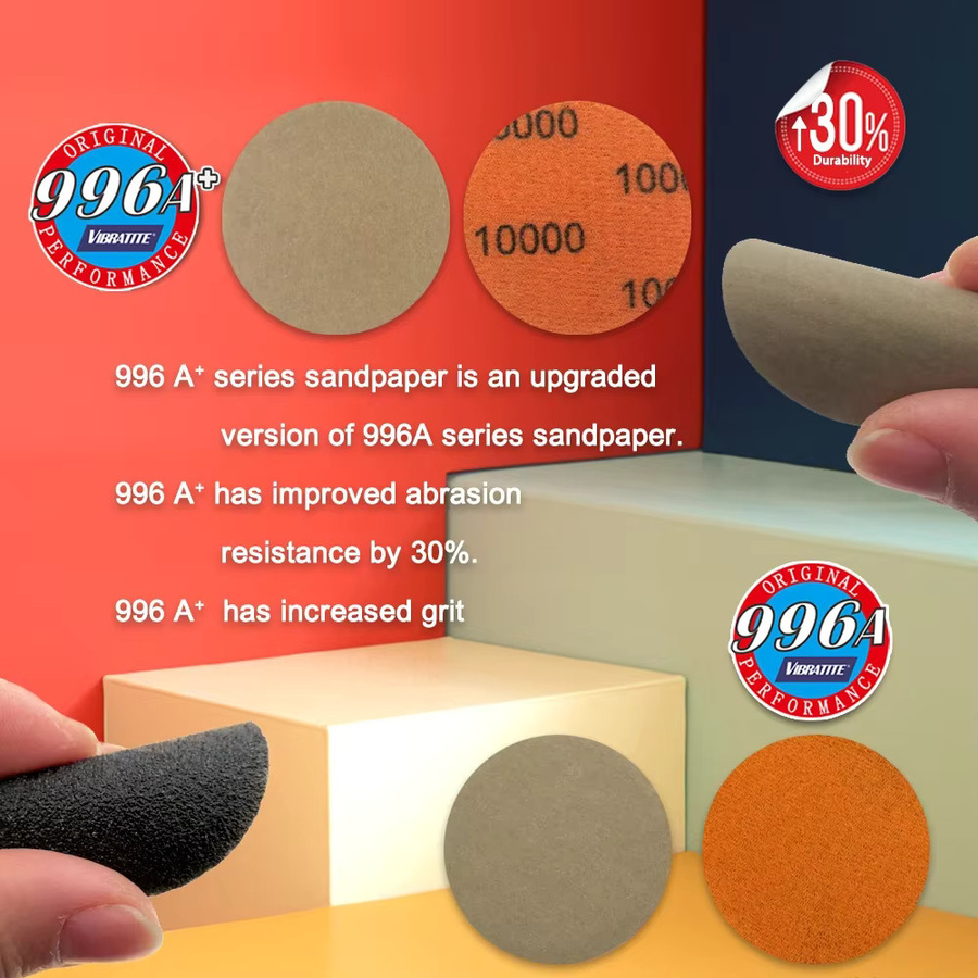 Vibratite Schleifscheiben mit Klettverschluss für Nass- und Trockenschleifen, 100 Stück, sortierte Körnung 60 bis 10.000, Mehrfarbig - Bild 2