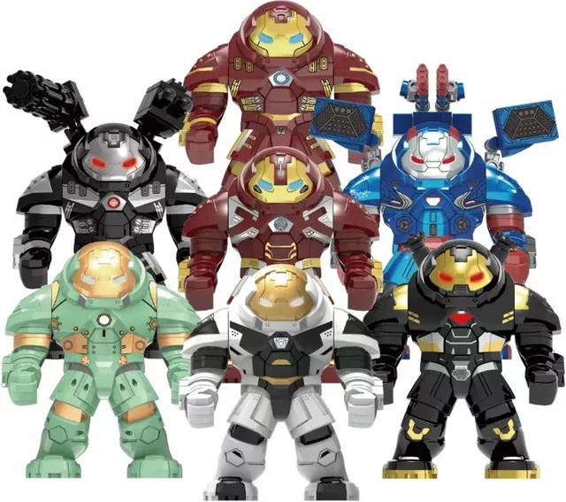 Hot Toys Superhelden Mini-Baustein-Spielzeug Figuren Hulk Iron Man Mecha, Set / Bundle - Bild 1