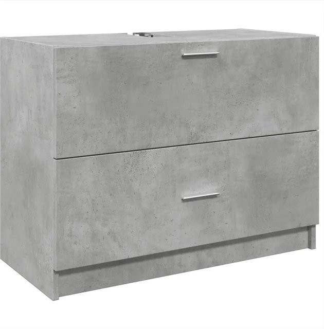 vidaXL Waschbeckenunterschrank aus Holzwerkstoff in Betongrau matt, B/T/H: 78 x 37 x 59 cm - Bild 1