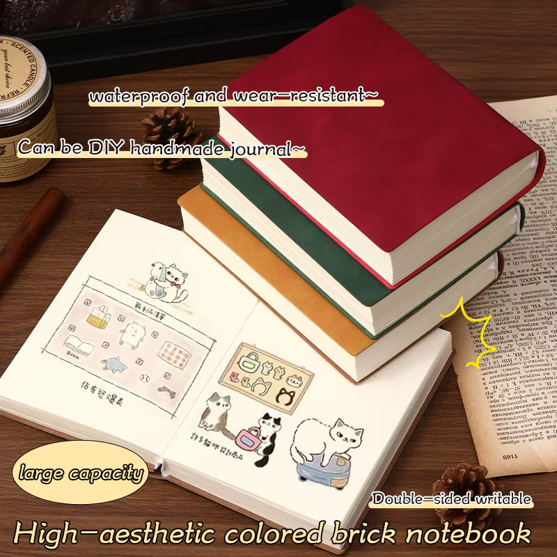 A6 Leder-Notizbuch mit 400 Seiten Softcover-Journal in Rot, Blanko-Schreibbuch für deine Reise- und täglichen Notizen - Bild 5
