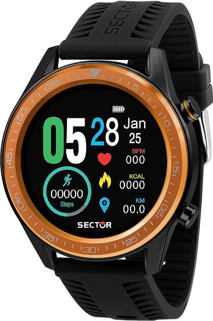 Sector Smartwatch, Edelstahl, Schwarz, 46 mm, Herren - Bild 1
