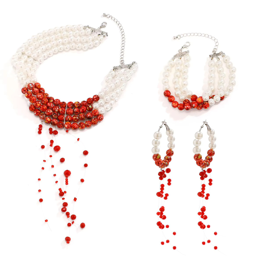 SHIXIN Halskette, Perle, Silber, Damen, Halloween - Bild 2