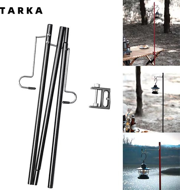 Tragbare Camping Laterne aus Metall im Vintage-Design, ultraleicht und abnehmbar, in Rot und Schwarz - Bild 1