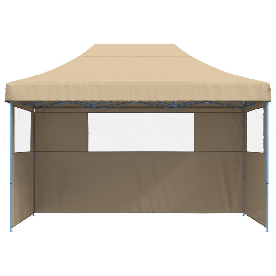 vidaXL Pop-Up Partyzelt Beige mit 3 Seitenteilen und transparenten Fenstern - Bild 3