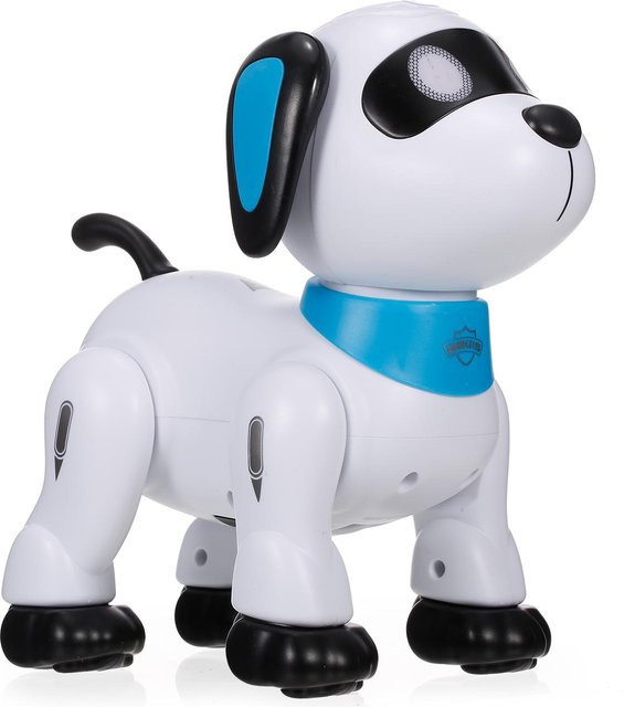 LE NENG K21 Elektronischer Roboter Hund, Stunt Hund, Fernbedienung, Sprachsteuerung, programmierbar, blau/weiß - Bild 1