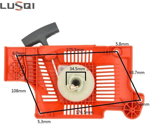 LUSQI Rückstoßstarter Kettensägen-Griff in Orange für Husqvarna 50 51 55 - Bild 1