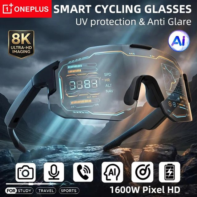 OnePlus AI Smart-Brille in Schwarz mit 8K-Kamera, Bluetooth, Sprachassistent und Übersetzerfunktion - Bild 1