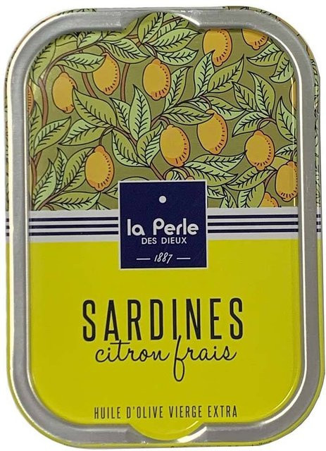 La Perle des Dieux Sardinen in Olivenöl Vierge Extra mit Zitrone 115 g - Bild 1